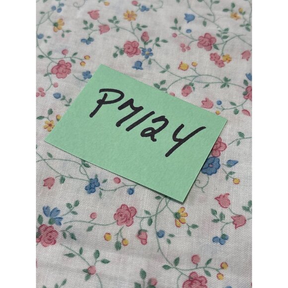 Vintage Floral Cotton Fabric 13x24" White Pink Yellow Blue Flowers Sewing & Craf - Picture 5 of 5